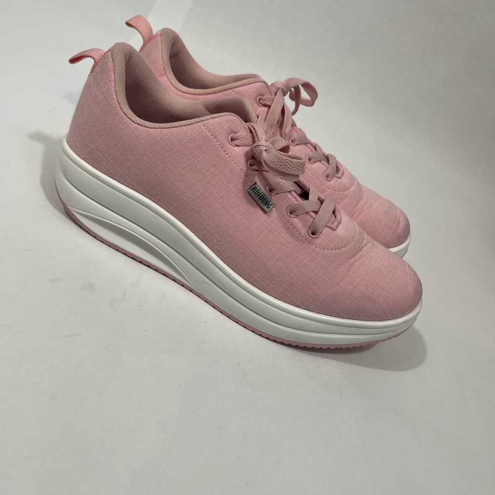 Hush Puppies Pink Sneakers with Chunky Platform Sole